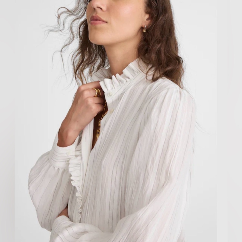 MADEWELL‎ SIZE S Ruffled Button-Up Top $108 NW715